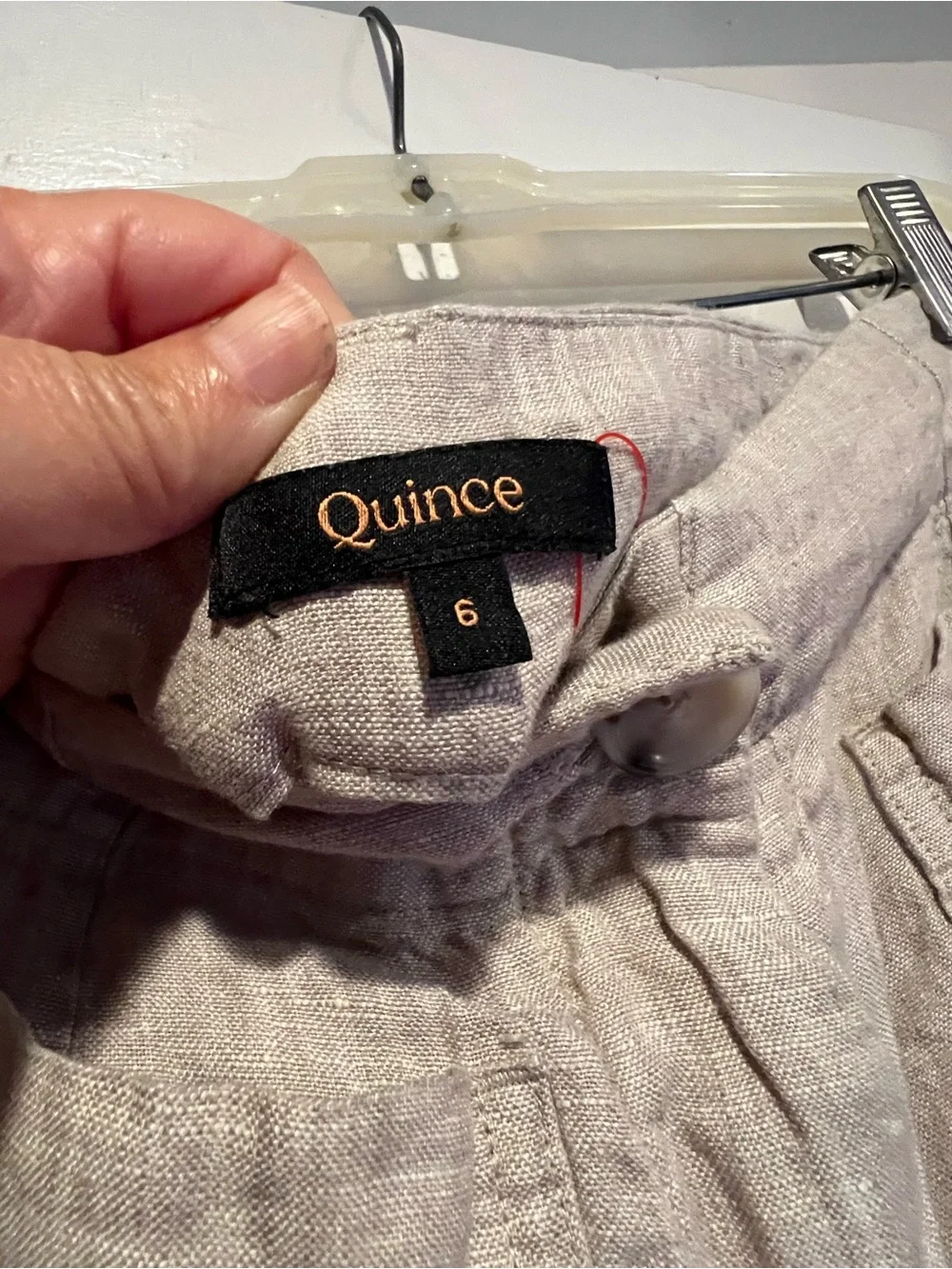 Quince Men's Beige Linen-Style Relaxed Cuffed Chinos